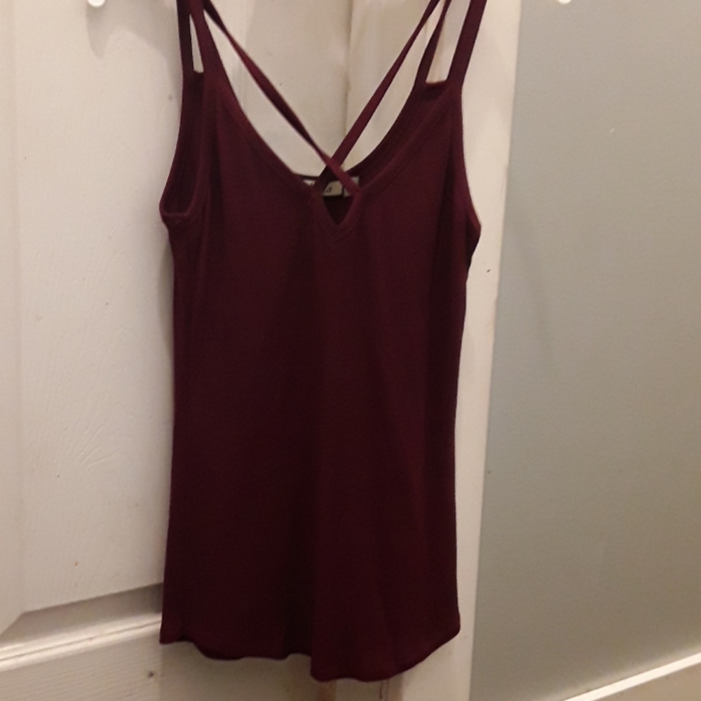 Women Strap Tanktop Red Ribbed